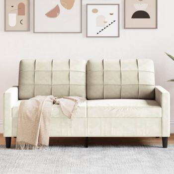 ARDEBO.de - 2-Sitzer-Sofa Creme 140 cm Samt