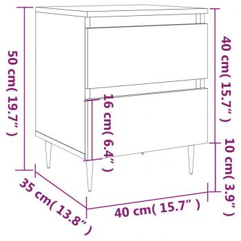 Nachttisch Braun Eichen-Optik 40x35x50 cm Holzwerkstoff