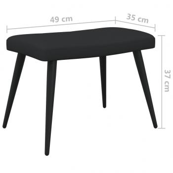 Relaxsessel mit Hocker Schwarz Stoff