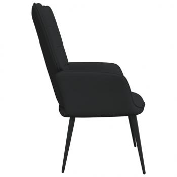 Relaxsessel mit Hocker Schwarz Stoff