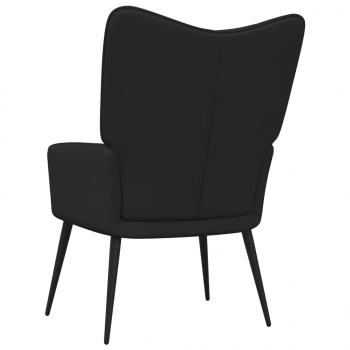 Relaxsessel mit Hocker Schwarz Stoff