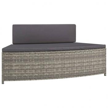 Whirlpool-Bänke mit Auflagen 2 Stk. Grau Poly Rattan