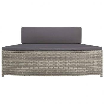 Whirlpool-Bänke mit Auflagen 2 Stk. Grau Poly Rattan