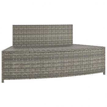 Whirlpool-Bänke mit Auflagen 2 Stk. Grau Poly Rattan