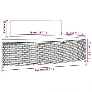 Whirlpool-Bänke mit Auflagen 2 Stk. Grau Poly Rattan