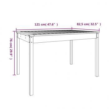 Gartentisch 121x82,5x76 cm Massivholz Douglasie