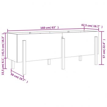 Hochbeet 160x50x57 cm Massivholz Douglasie