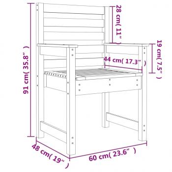 Gartenstühle 2 Stk. 60x48x91 cm Massivholz Douglasie