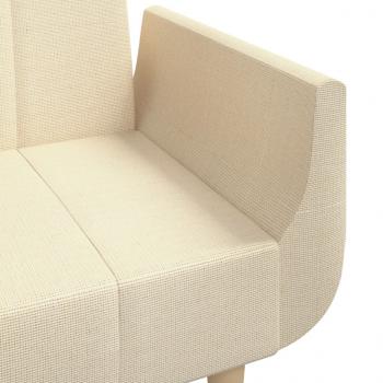 Schlafsofa 2-Sitzer mit 2 Kissen Creme Stoff