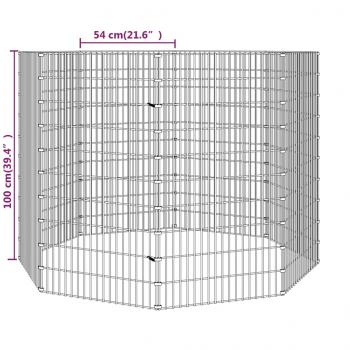 Freilaufgehege 8-teilig 54x100 cm Verzinktes Eisen