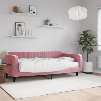 ARDEBO.de - Tagesbett mit Matratze Rosa 100x200 cm Samt