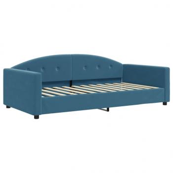 Tagesbett Ausziehbar Blau 100x200 cm Samt