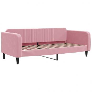 Tagesbett Ausziehbar Rosa 100x200 cm Samt