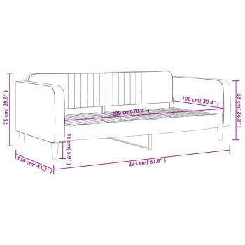 Tagesbett Hellgrau 100x200 cm Samt