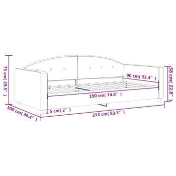 Tagesbett Hellgrau 90x190 cm Samt