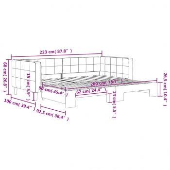 Tagesbett Ausziehbar Gelb 90x200 cm Samt