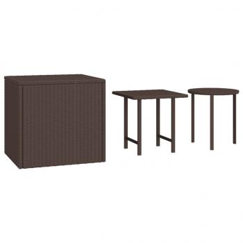 Beistelltische 3 Stk. Braun Poly Rattan