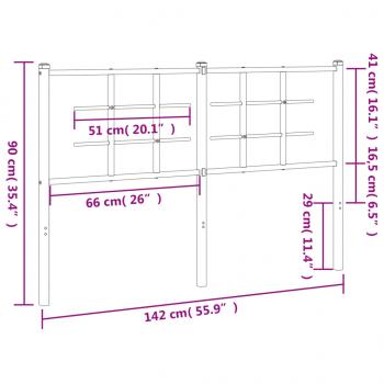 Kopfteil Metall Schwarz 135 cm