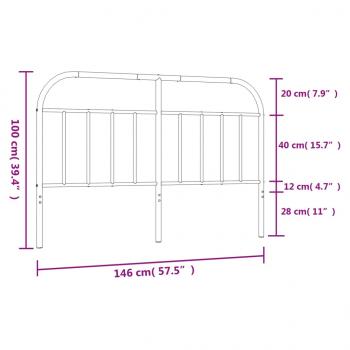 Kopfteil Metall Schwarz 140 cm