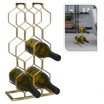 Home&Styling Weinregal für 8 Flaschen Metall Golden