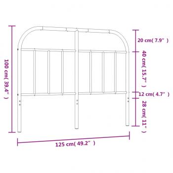 Kopfteil Metall Schwarz 120 cm