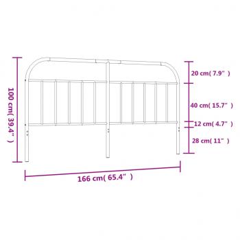 Kopfteil Metall Schwarz 160 cm