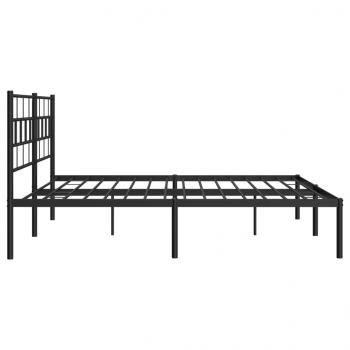 Bettgestell mit Kopfteil Metall Schwarz 200x200 cm