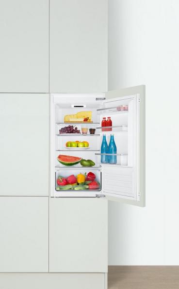 Amica EVKSS 351 226 Einbau-Vollraum-Kühlschrank, Nischenhöhe: 102 cm, 158 L, Schlepptür-Technik, elektronische Steuerung, Tür-Offen-Alarm, Inverter Kompressor, weiß (1195089)