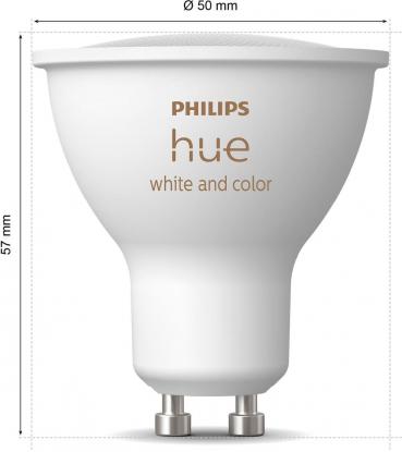 Philips Hue 400 Smarter Spot White and Color, LED, GU10, 400lm, 4,2W, 4000K, weiß/farbig (929003666501)