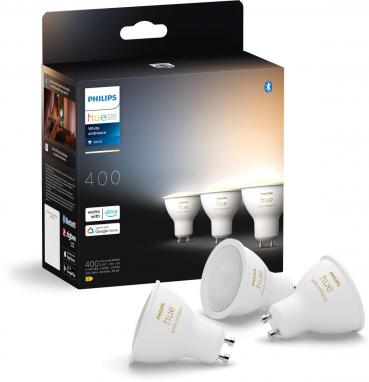 ARDEBO.de Philips Hue 400 Smarter Spot White Ambiance, LED, GU10, 400lm, 4,2W, 4000K, 3er-Pack, weiß (929003666703)