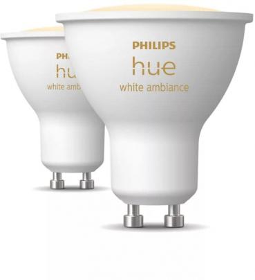 ARDEBO.de Philips Hue 400 Smarter Spot White Ambiance, LED, GU10, 230 lm, 4,2W, 4000K, doppelpack, weiß (929003666702)