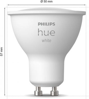 Philips Hue 400 Smarter Spot White, LED, GU10, 400 lm, 4,2W, 2700K, doppelpack, weiß (929003666902)