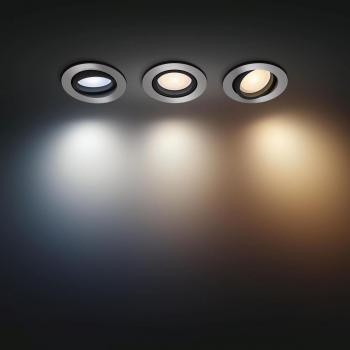 Philips Hue Milliskin Einbauspot, LED, GU10, 1200lm, 4,2W, 3er-Pack, weiß (929003810901)