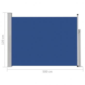 Ausziehbare Seitenmarkise 120×500 cm Blau