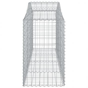 Gabionen mit Hochbogen 13 Stk. 200x50x80/100cm Verzinktes Eisen