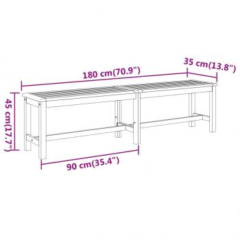 Gartenbank 180x35x45 cm Massivholz Akazie