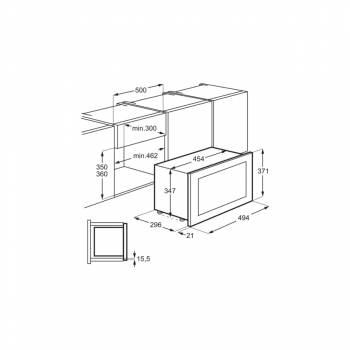 AEG MBB1755SEM Einbau-Mikrowelle, 50cm breit, 17L, Quick-Start, Leichtbedienelektronik, antifingerprint, schwarz