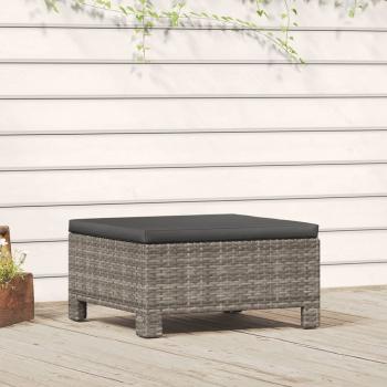 ARDEBO.de - Gartenhocker mit Kissen Grau Poly Rattan