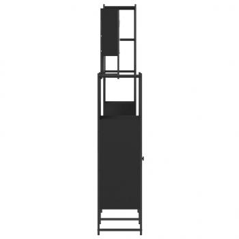 4-tlg. Badmöbel-Set Schwarz Holzwerkstoff