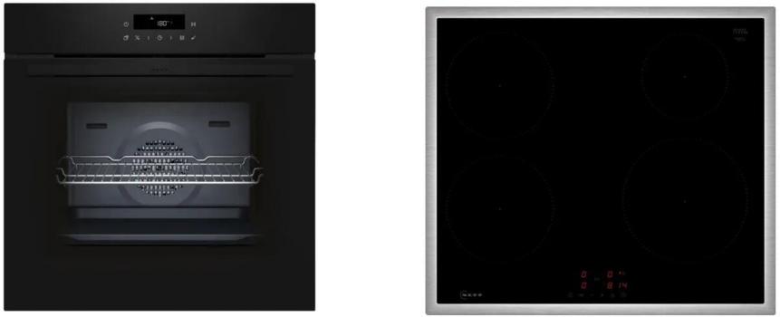 ARDEBO.de Neff BTX46PIB0 N30/N50 A+ Backofen-Set (B2CCJ7AK3+T46SBE1L0) mit Induktionskochfeld, 60 cm breit, 71 L, Pyrolyse, Touch-Control, Kindersicherung, schwarz