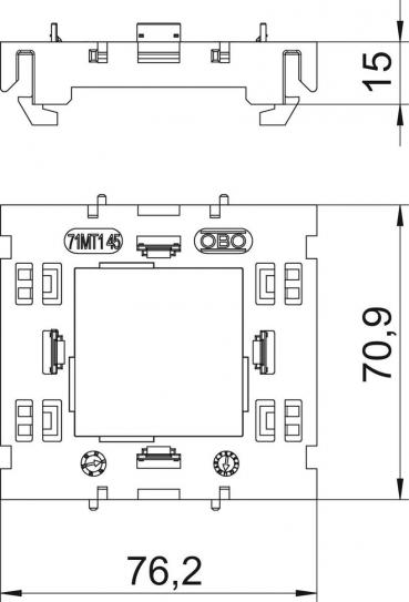 OBO Bettermann 71MT1 45 Montageträger für Modul 45 offene Ausführung, 71x76x21mm, grau (6288572)