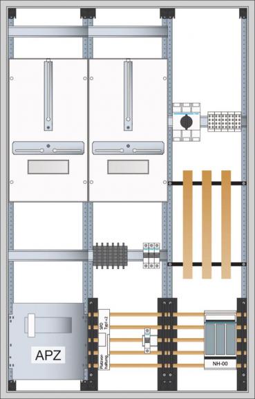 Hager FP73W11N Hager Wandler-und Messschrank, univN., H1100xB800xT205mm, APZ NAR NH00 SLTS AAR (FP73W11N)