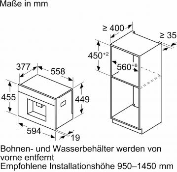 Neff CL4TT11N0 N90 Einbau Kaffeemaschine, Aroma double shot, Wassertank, TFT Display, HomeConnect, Tassenbeleuchtung, Edelstahl/Schwarz