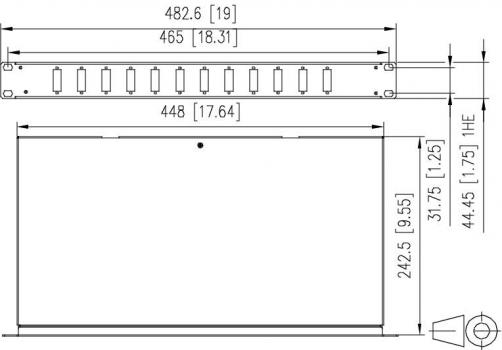 Metz Connect OpDAT fix Patchfeld splice 6xSC-D OM3, 12er Frontplatte LWL Patchfeld (150255BA06-F)