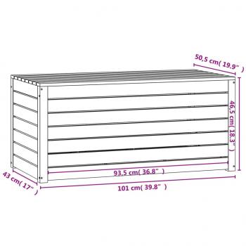 Gartenbox Grau 101x50,5x46,5 cm Massivholz Kiefer