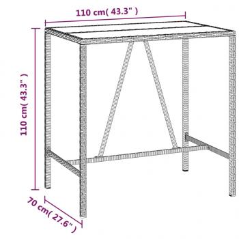 7-tlg. Gartenbar-Set Grau Poly Rattan & Massivholz Akazie