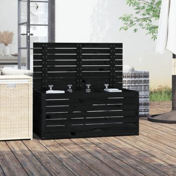 Gartenbox Schwarz 101x50,5x46,5 cm Massivholz Kiefer