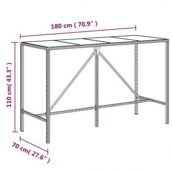 9-tlg. Gartenbar-Set Schwarz Poly Rattan & Massivholz Akazie