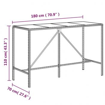 9-tlg. Gartenbar-Set mit Kissen Schwarz Poly Rattan