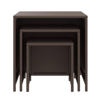 Satztische 3 Stk. Braun Poly Rattan